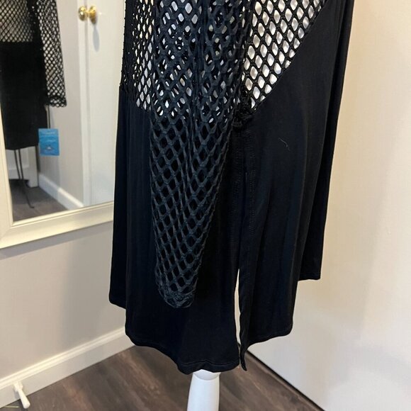 NWT Blue Curl Beachwear Black Fishnet long sleeve swim cover up, Size Medium - Picture 8 of 15